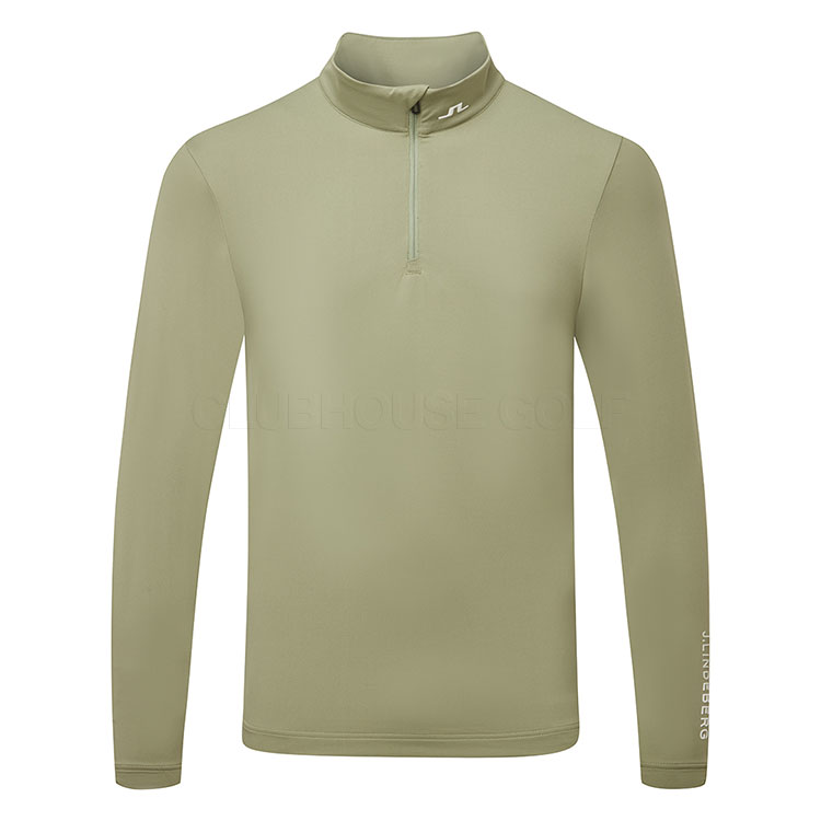 J.Lindeberg Tour Tech 1/4 Zip Golf Sweater Oil Green/White GMJS11956-M311
