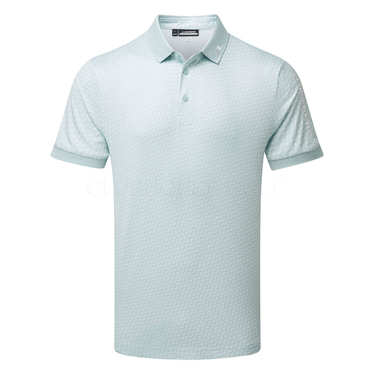 J.Lindeberg Tour Tech Print Golf Polo Shirt Shadow Bridge Winter Sky/White GMJT14154-O589