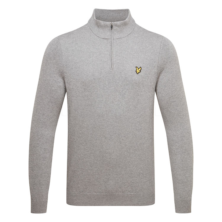 Lyle & Scott Knitted 1/4 Zip Golf Sweater Mid Grey Marl KN2460-T28