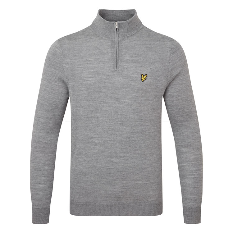 Lyle & Scott Merino 1/4 Zip Golf Sweater Mid Grey Marl KN2169G-T28