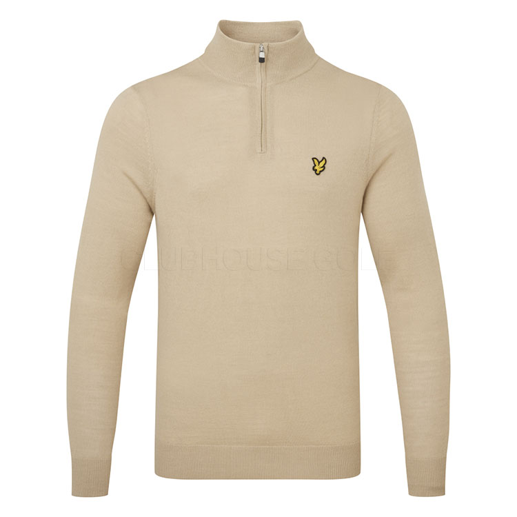 Lyle & Scott Merino 1/4 Zip Golf Sweater Safari KN2169G-X215