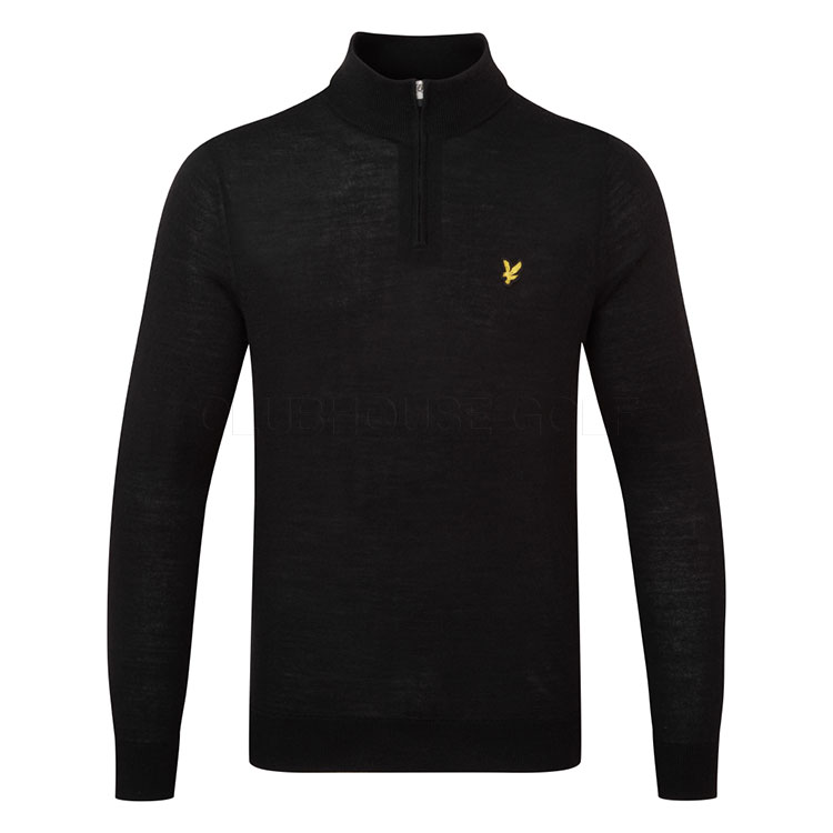 Lyle & Scott Merino 1/4 Zip Golf Sweater Jet Black KN2169G-Z865