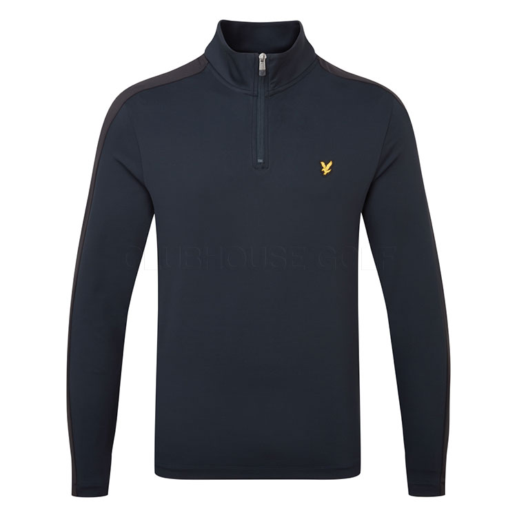 Lyle & Scott Striped 1/4 Zip Golf Sweater Dark Navy/Jet Black ML2161G-W315