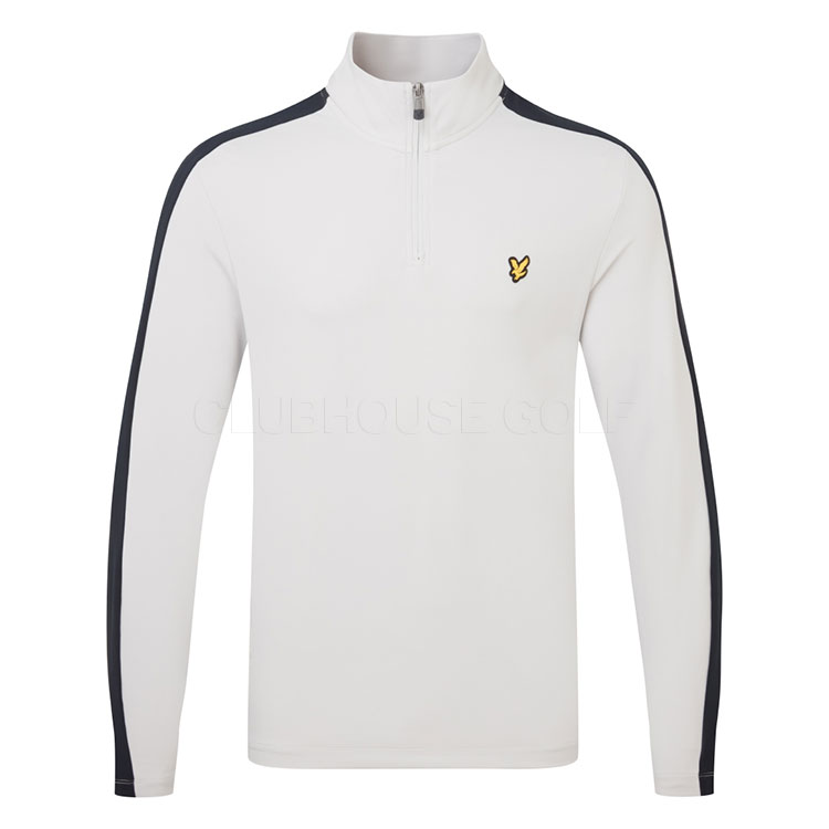 Lyle & Scott Striped 1/4 Zip Golf Sweater Pebble/Dark Navy ML2161G-X380