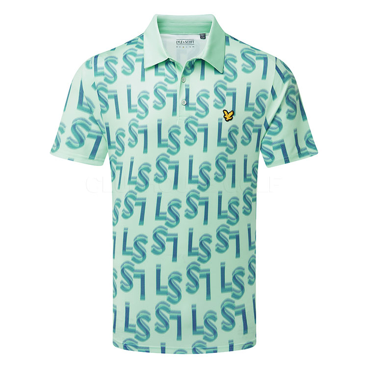 Lyle & Scott LS Monogram Printed Golf Polo Shirt Shoreline SP2271G-X519