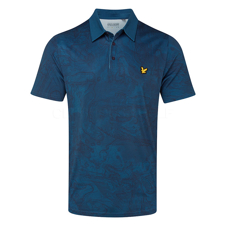 Lyle & Scott Contour Printed Golf Polo Shirt Dark Navy SP2272G-Z271