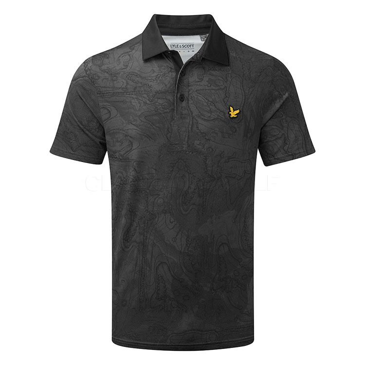 Lyle & Scott Contour Printed Golf Polo Shirt Jet Black SP2272G-Z271