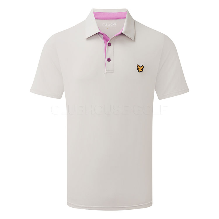 Lyle & Scott Contrast Placket Golf Polo Shirt Pebble/Contour Pink