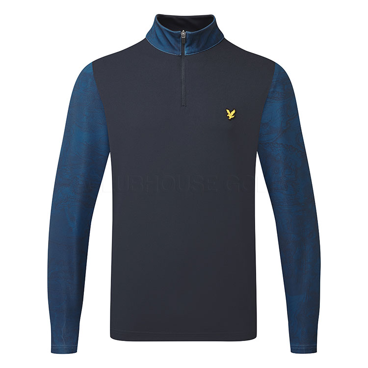 Lyle & Scott Printed Contour 1/4 Zip Golf Sweater Dark Navy ML2263G-Z271