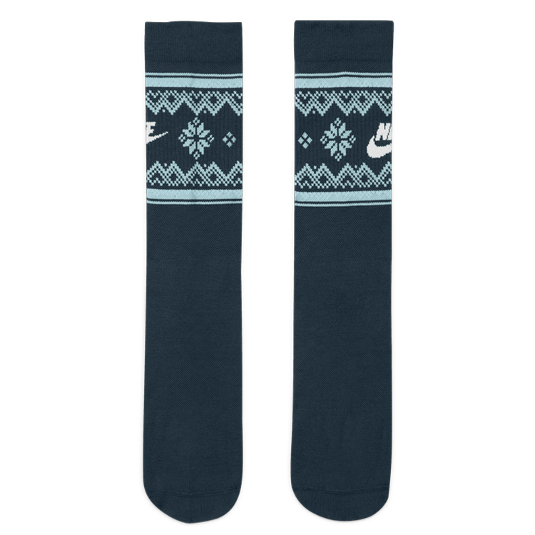 Nike Festive Everyday Crew Golf Socks (1 Pair) Armory Navy/Glacier Blue