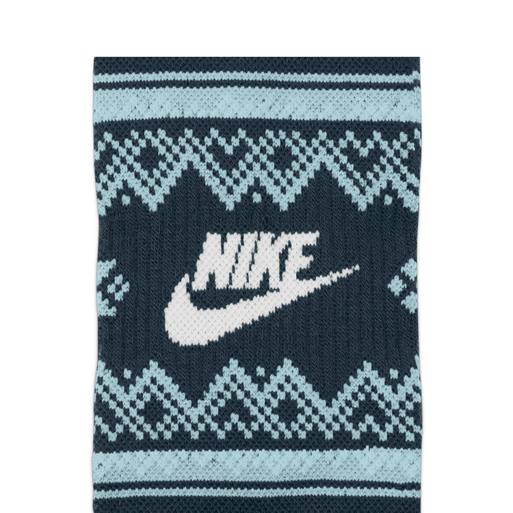 Nike Festive Everyday Crew Golf Socks (1 Pair) Armory Navy/Glacier Blue