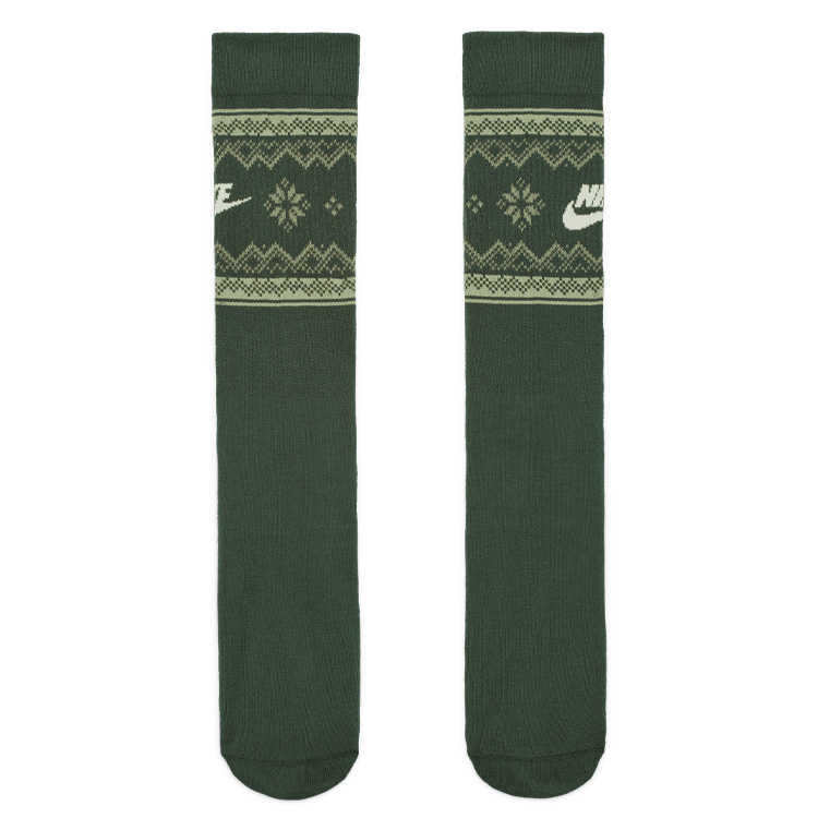 Nike Festive Everyday Crew Golf Socks Vintage Green/Oil Green/Coconut