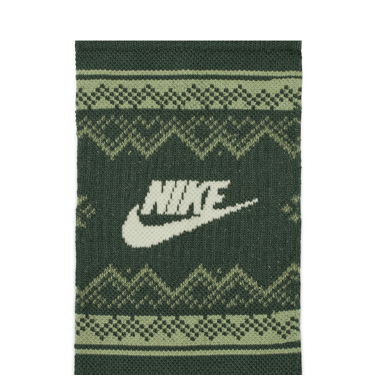 Nike Festive Everyday Crew Golf Socks Vintage Green/Oil Green/Coconut