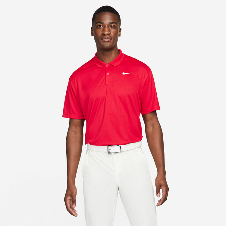 Nike Dry Victory Solid Golf Polo Shirt University Red White