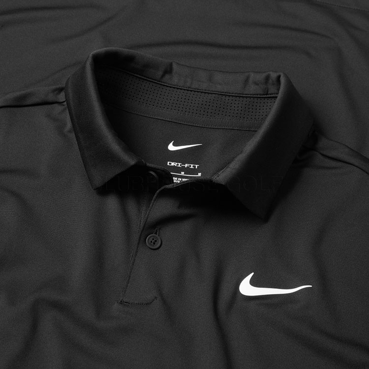 Nike Dry Tour Solid Golf Polo Shirt Black/White - Clubhouse Golf