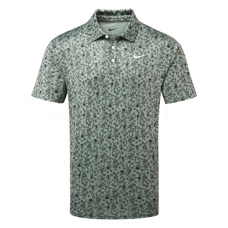 Nike Dry Tour POA Print Golf Polo Shirt Clay Green/Pale Ivory HM5794-364