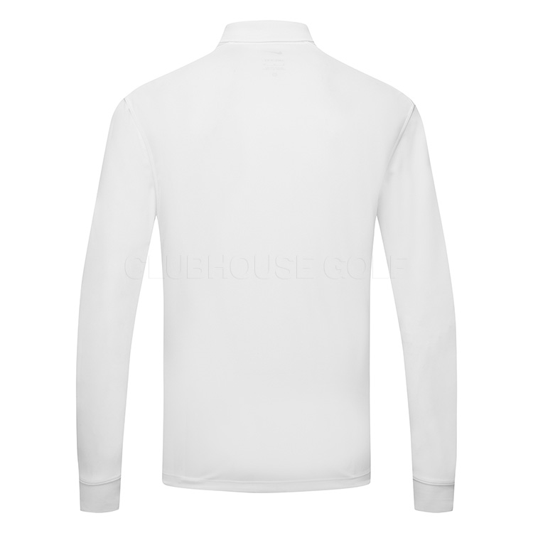 Nike Dry Victory Solid Long Sleeve Golf Polo Shirt White Black