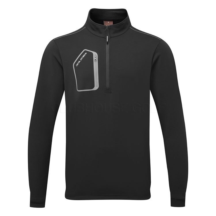 Oscar Jacobson Hastings 1/4 Zip Golf Sweater Black/Pewter OJTOP0279-BP