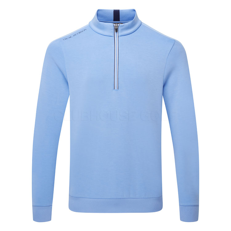 Oscar Jacobson Drew 1/4 Zip Golf Sweater Dodger Blue OJTS0339