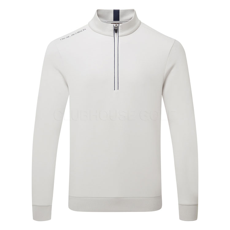 Oscar Jacobson Drew 1/4 Zip Golf Sweater Aluminium OJTS0339