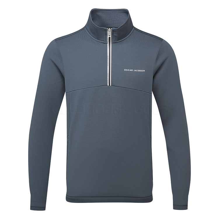 Oscar Jacobson Longton Tour 1 4 Zip Golf Sweater China Blue Clubhouse Golf