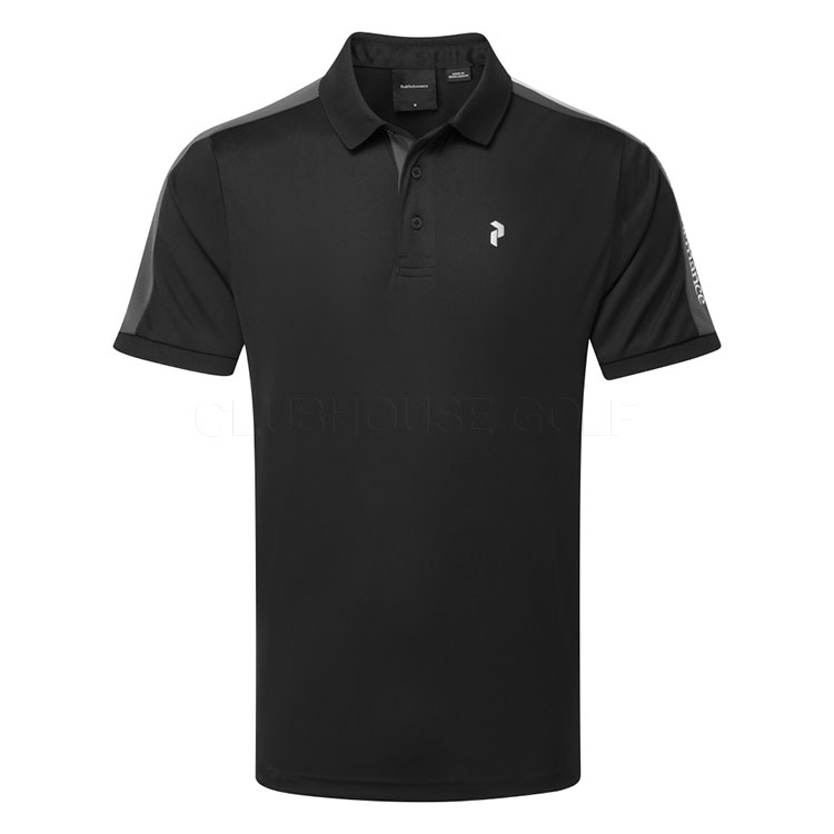 Peak Performance Player Golf Polo Shirt Black/Motion Grey G79490050