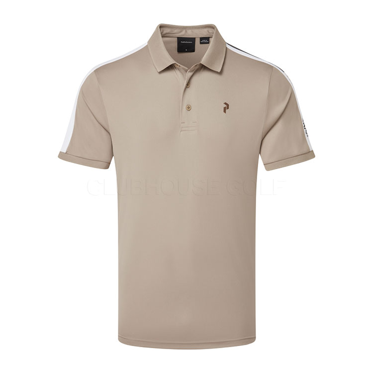 Peak Performance Player Golf Polo Shirt Avid Beige/White G79490230