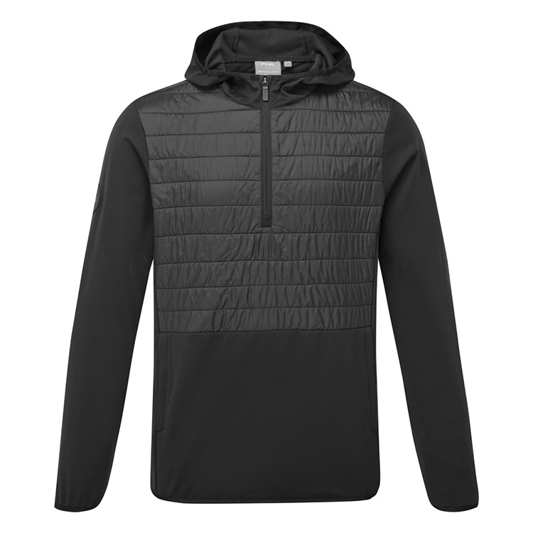 Ping Norse Primaloft S5 Zoned Hooded Golf Wind Jacket Black Black Clubhouse Golf