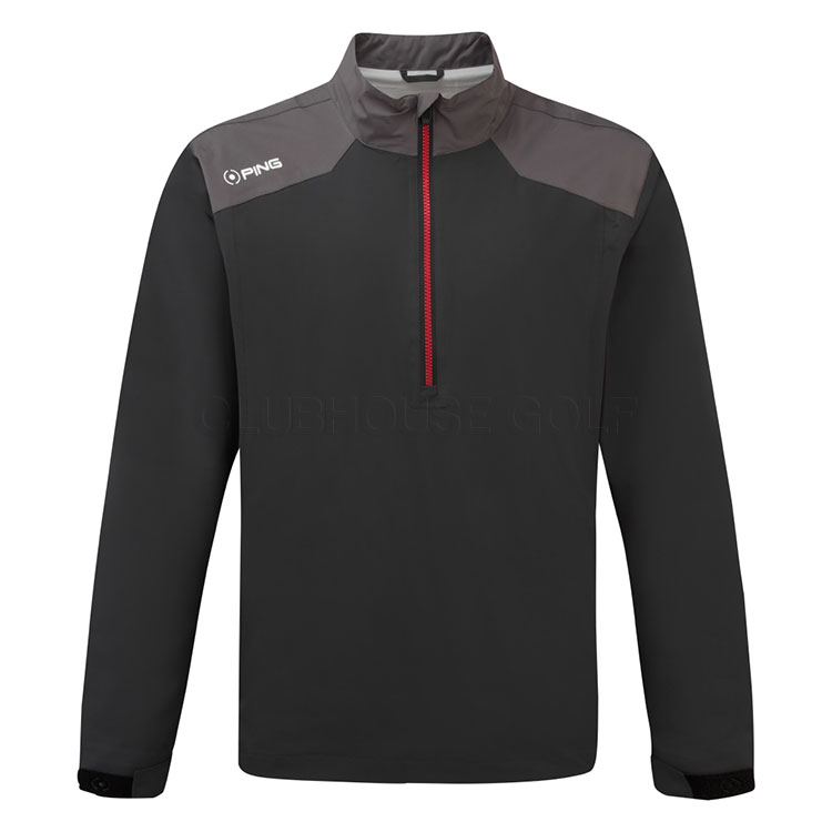 Ping Aquadrive 1/2 Zip Waterproof Golf Jacket Black/Asphalt P03758-B3ES