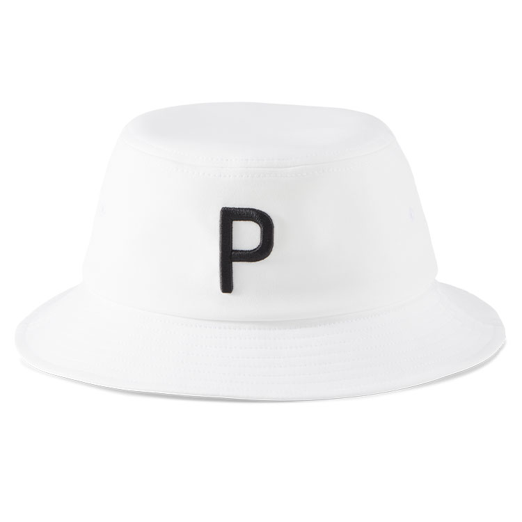 Puma P Bucket Golf Hat Bright White Clubhouse Golf