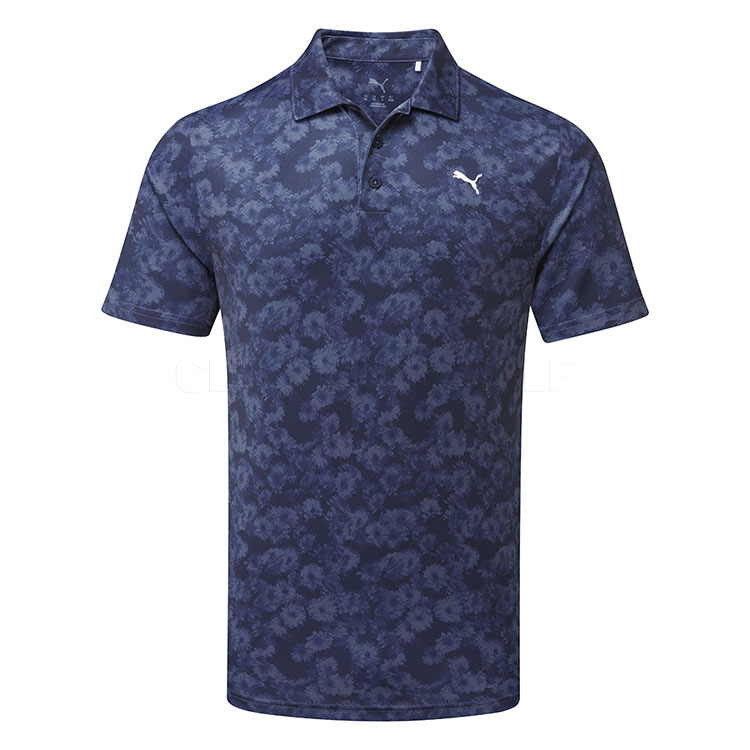Puma Pure 2.0 Floral Golf Polo Shirt Deep Navy 635183-03