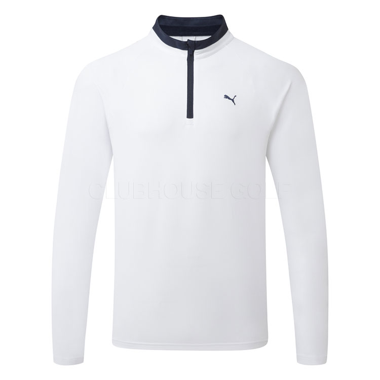 Puma Pure 3.0 1/4 Zip Golf Sweater White Glow/Deep Navy 635475-01