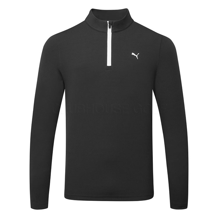 Puma Pure 3.0 Texture 1/4 Zip Golf Sweater Puma Black/White Glow 635476-01