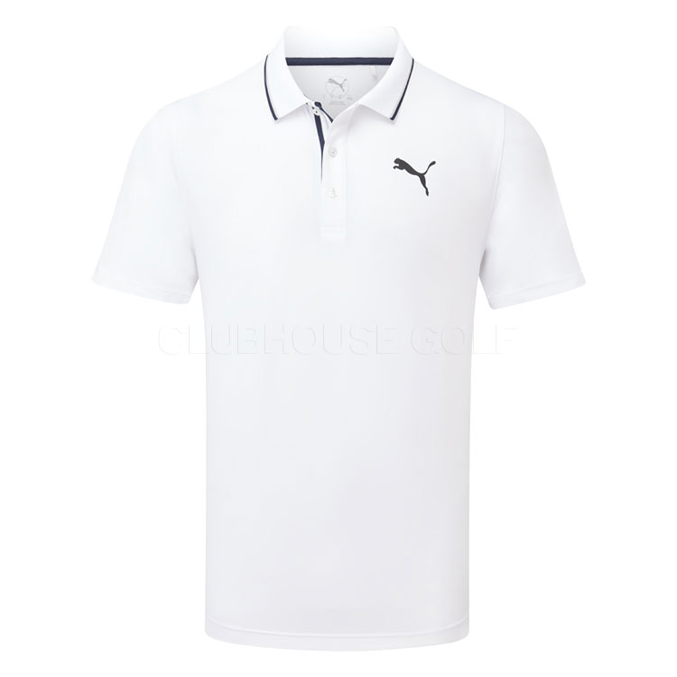 Puma MATTR Elevated Tour Logo Golf Polo Shirt White Glow 630737-01