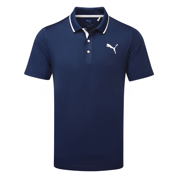 Puma MATTR Elevated Tour Logo Golf Polo Shirt Deep Navy 630737-02