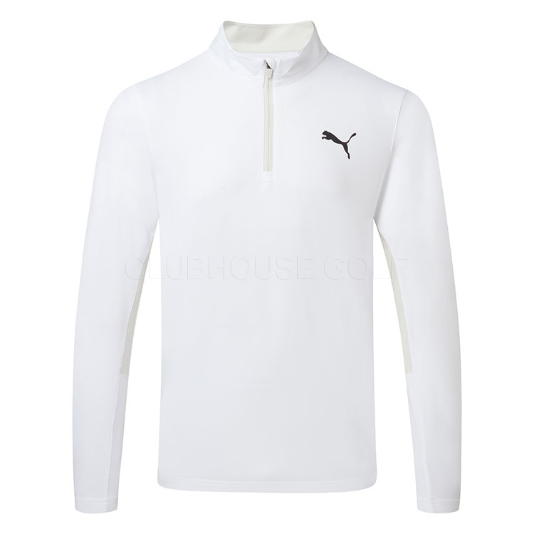Puma Pure 2.0 1/4 Zip Tour Logo Golf Sweater White Glow 628858-02