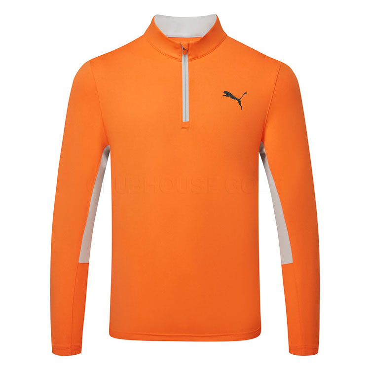 Puma Pure 2.0 1/4 Zip Tour Logo Golf Sweater Rickie Orange 628858-08