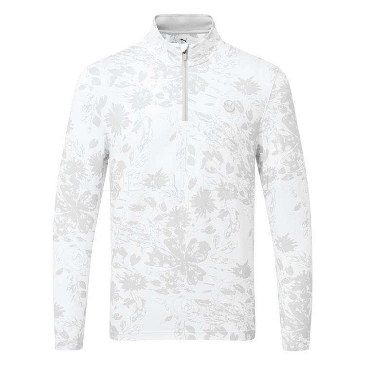 Puma Pure 2.0 Rose 1/4 Zip Golf Sweater White Glow/Ash Grey 628871-03