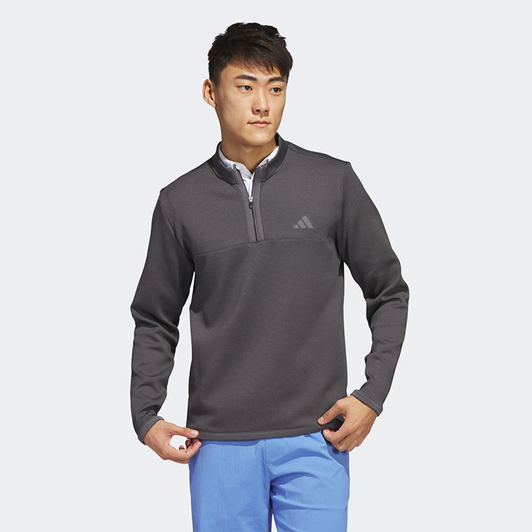 adidas Microdot 1/4 Zip Golf Sweater Black/White - Clubhouse Golf