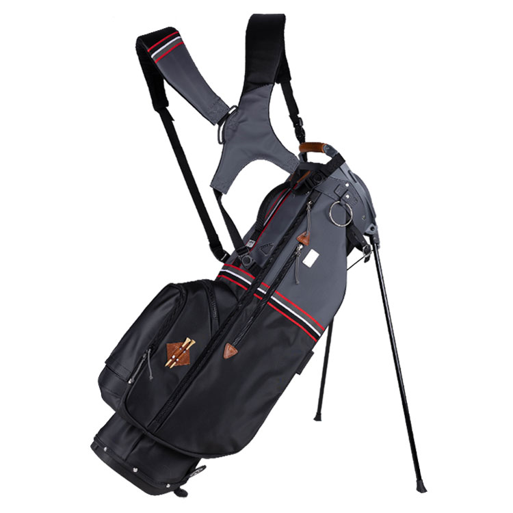 Sun Mountain Sonnenalp Mid-Stripe Golf Stand Bag Black/Gunmetal/Red 23MIDSTRIPE-BGR