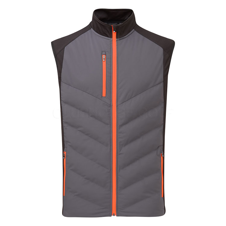Sunderland Andorra Padded Thermal Golf Wind Vest Charcoal/Black/Inferno