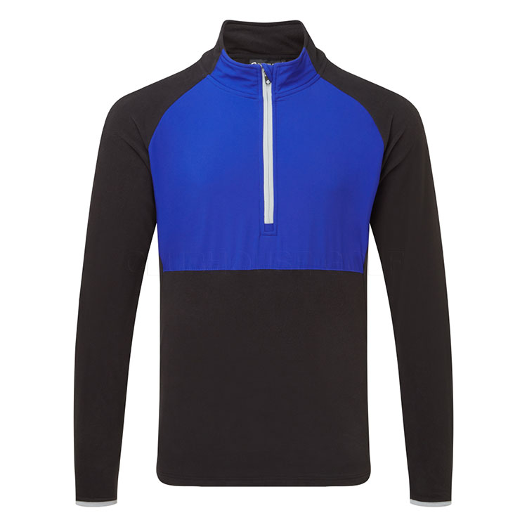 Sunderland Sahara Mid Layer Golf Top Black/Electric Blue/Silver SUNMC97-SAH