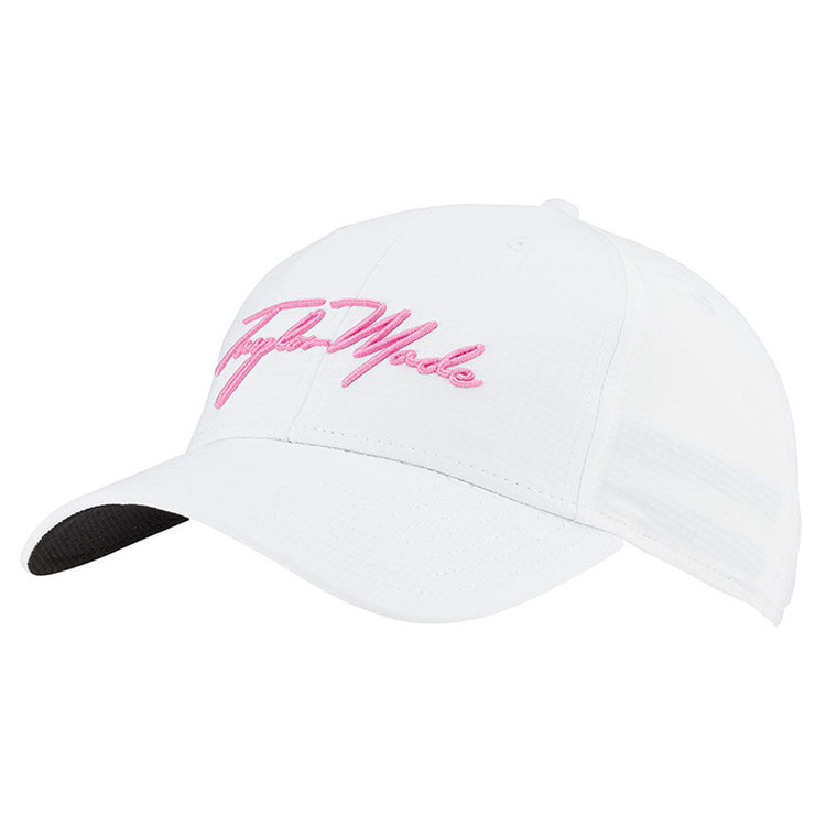 Taylormade Script Ladies Golf Cap - White/Pink Taylormade Script Ladies Golf Cap - White/Pink