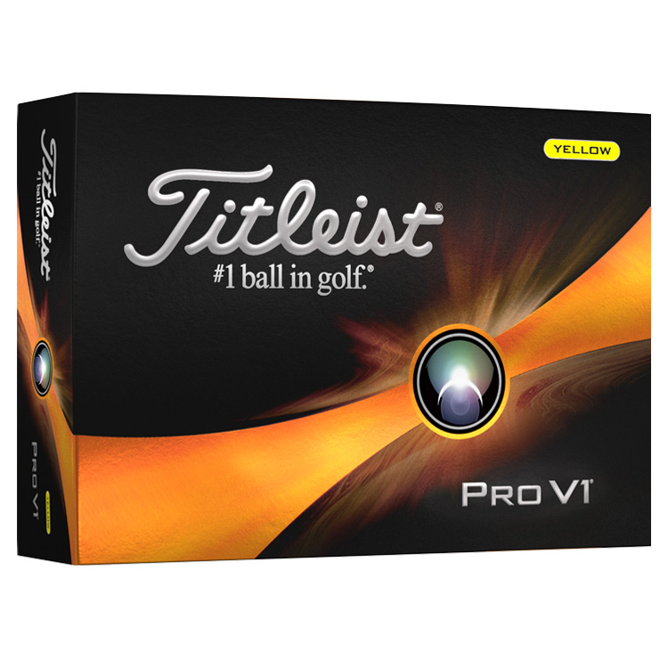 Titleist Pro V1 Personalised Logo Golf Balls Yellow