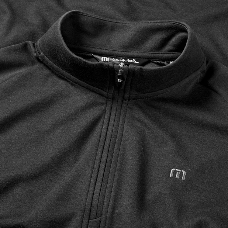 TravisMathew Upgraded 1/2 Zip Golf Sweater Black Clubhouse Golf