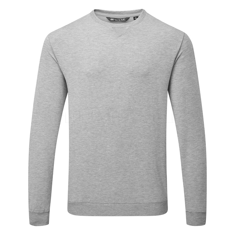 TravisMathew Amenities Crewneck Golf Sweater Heather Light Grey 1MY350-0HLG