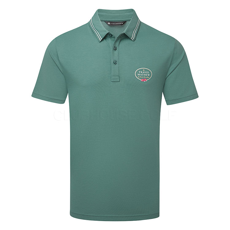 TravisMathew Patron Parade Golf Polo Shirt Silver Pine A41070-3SVP