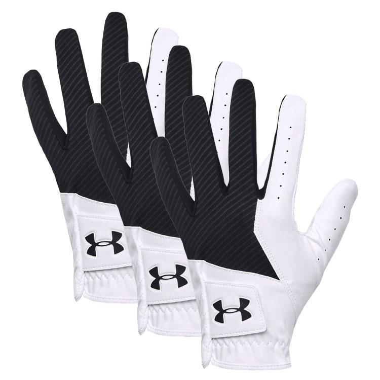 Under Armour Medal Golf Glove (3 Pack) Black / White / Black 001 (Right Handed Golfer) Small - Size Options – Best UK Price & Deals on BritGolf