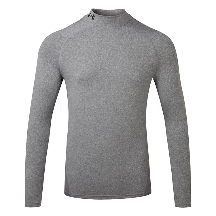 Under Armour ColdGear Armour Mock Fitted Golf Base Layer Charcoal Light  Heather/Black - Clubhouse Golf