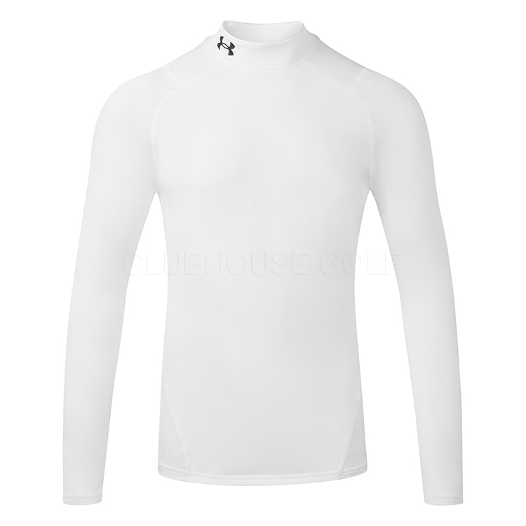 Under Armour ColdGear Armour Mock Fitted Golf Base Layer White/Black -  Clubhouse Golf